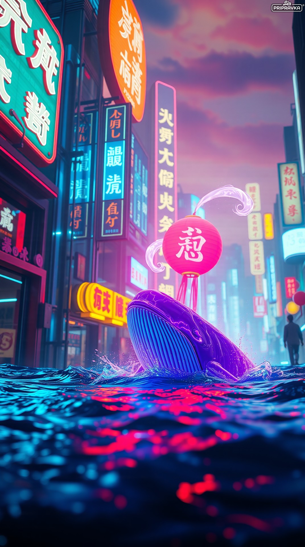 кит у морі суші
